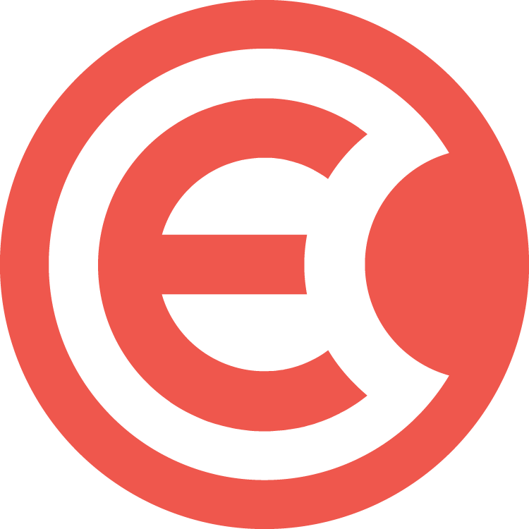 Eric Rounds Agency logo, red and white circular design