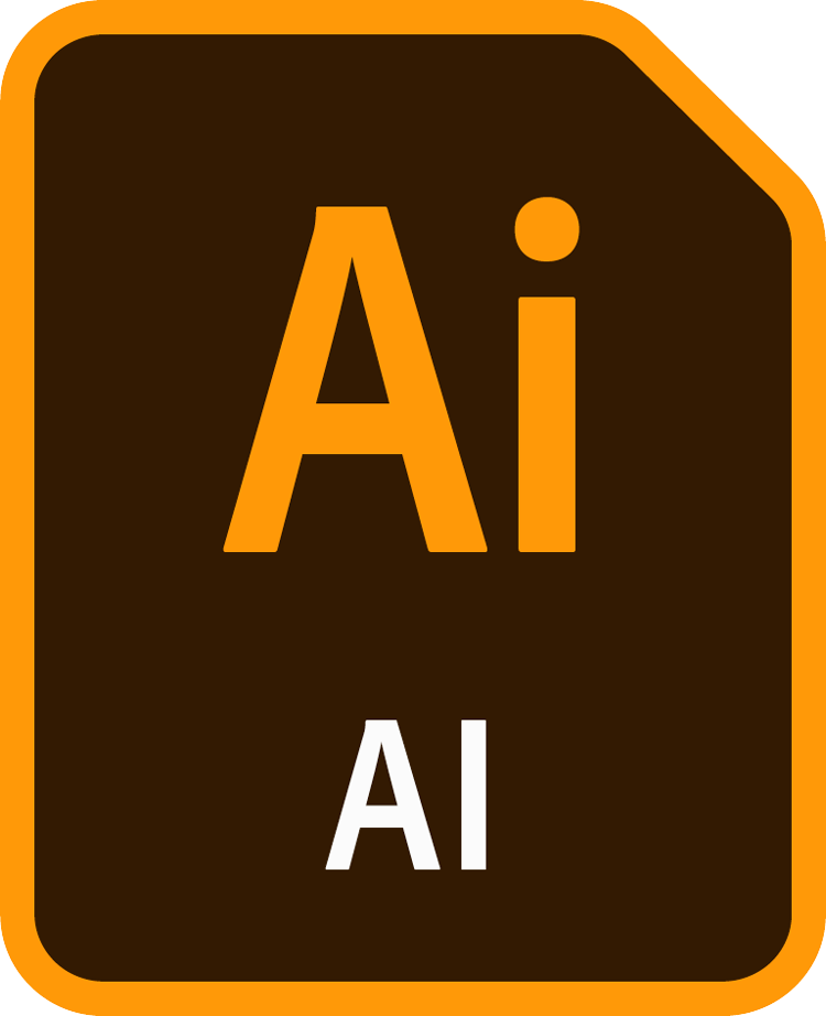 Adobe Illustrator AI file format icon for vector graphics and scalable design.