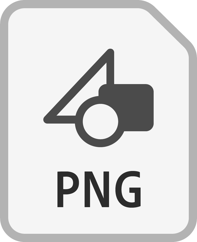PNG file format icon for logos and flat graphics.