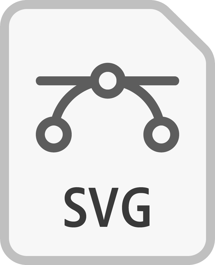 SVG file format icon illustrating scalable vector graphics for web and logos.