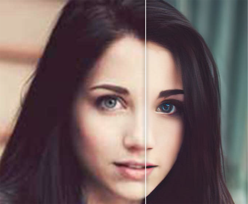AI image upscaling comparison using IMGLarger.